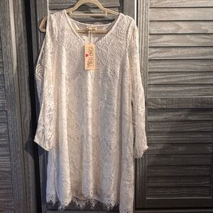 Southern Fried Chics White Lace Dress